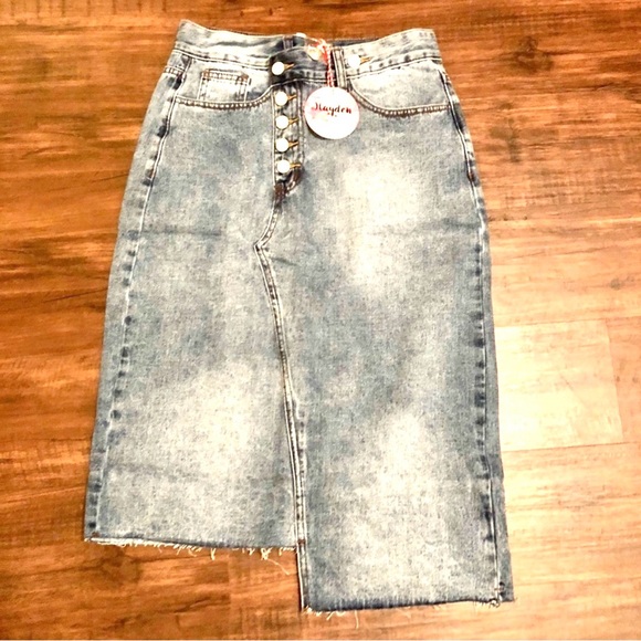 ASYMMETRICAL Denim Skirt - Picture 8 of 9